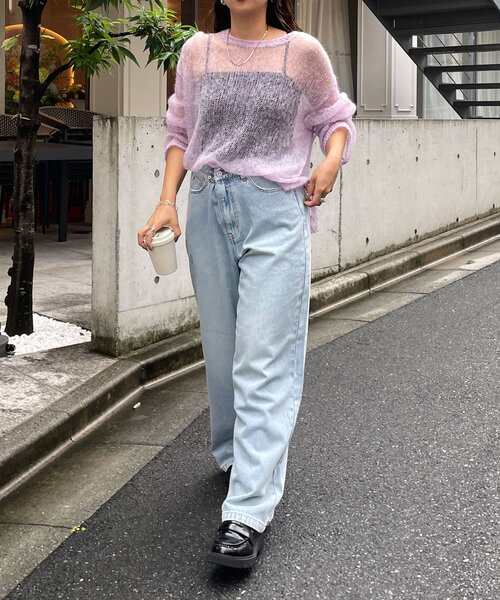 Jena espace merveilleux(ジェナ エスパスメルヴェイユ)の「ミックスローゲージニット(ニット/セーター・レディース・ピンク/ネイビー/グレー・FREE)」の17枚目の写真