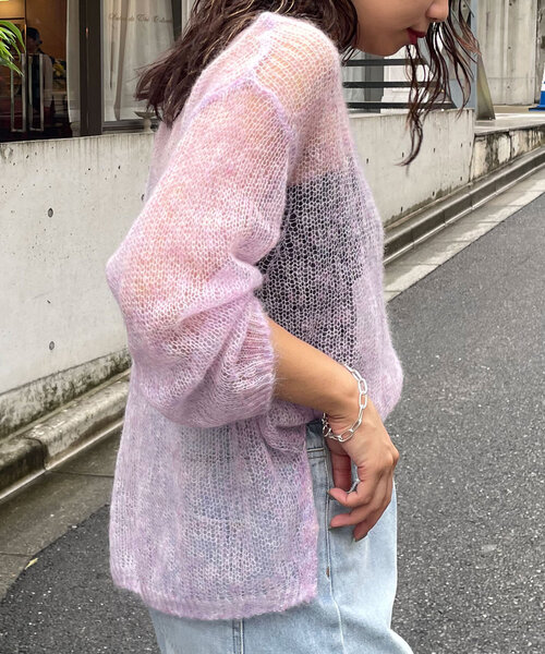 Jena espace merveilleux(ジェナ エスパスメルヴェイユ)の「ミックスローゲージニット(ニット/セーター・レディース・ピンク/ネイビー/グレー・FREE)」の9枚目の写真