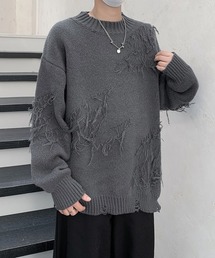 FVLMEN(t)́yFVLMENzfringe damage knit pullover/tW _[W jbg vI[o[(jbg/Z[^[)