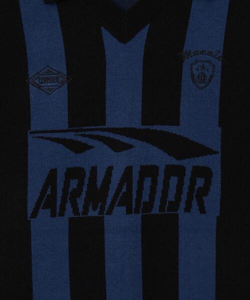 WEGO(ウィゴー)の「WEGO/ゲームロゴニットプルオーバー(ニット/セーター・メンズ・ブラック/ブルー・MEDIUM/LARGE)」の14枚目の写真