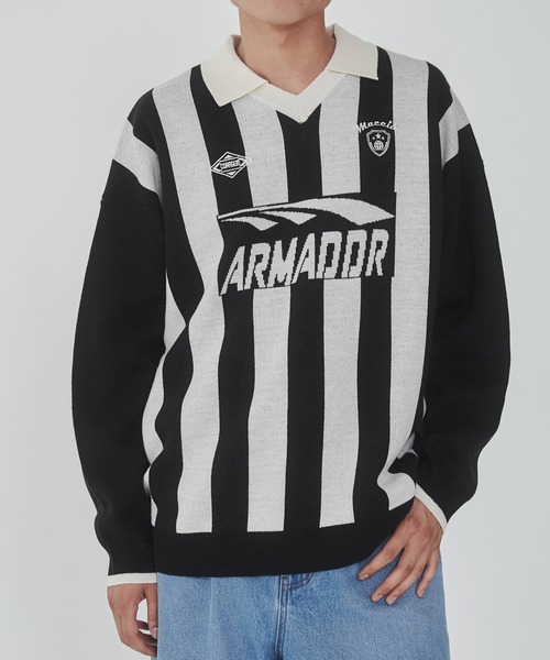 WEGO(ウィゴー)の「WEGO/ゲームロゴニットプルオーバー(ニット/セーター・メンズ・ブラック/ブルー・MEDIUM/LARGE)」の10枚目の写真