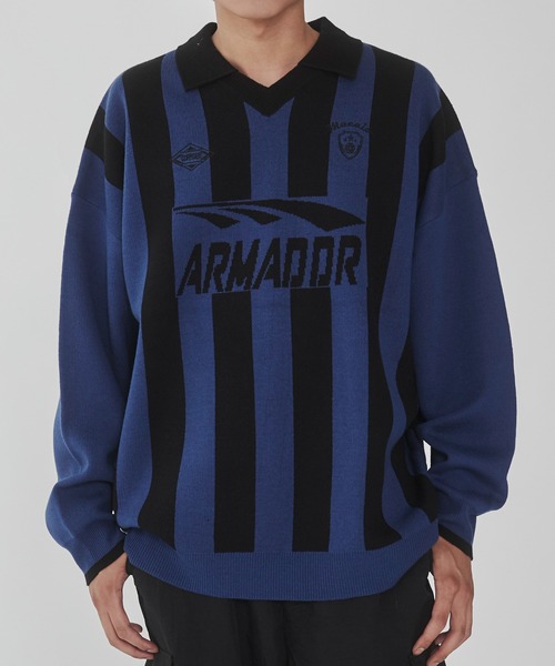 WEGO(ウィゴー)の「WEGO/ゲームロゴニットプルオーバー(ニット/セーター・メンズ・ブラック/ブルー・MEDIUM/LARGE)」の3枚目の写真