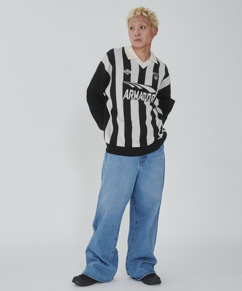 WEGO(ウィゴー)の「WEGO/ゲームロゴニットプルオーバー(ニット/セーター・メンズ・ブラック/ブルー・MEDIUM/LARGE)」の11枚目の写真