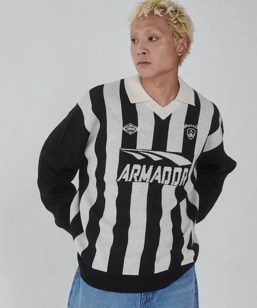 WEGO(ウィゴー)の「WEGO/ゲームロゴニットプルオーバー(ニット/セーター・メンズ・ブラック/ブルー・MEDIUM/LARGE)」の7枚目の写真