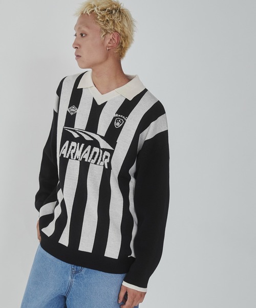 WEGO(ウィゴー)の「WEGO/ゲームロゴニットプルオーバー(ニット/セーター・メンズ・ブラック/ブルー・MEDIUM/LARGE)」の9枚目の写真