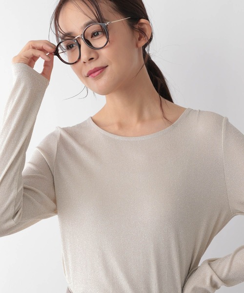 カラー = color GLOBAL WORK tシャツ Beauteeラメクループルオーバー長袖/115464