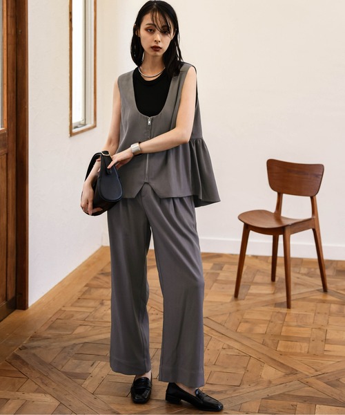 Lajour(ラジュール)の「日本製 ベスト&パンツ セットアップ(セットアップ・レディース・グレー/ブラック/ベージュ・M/L)」の18枚目の写真