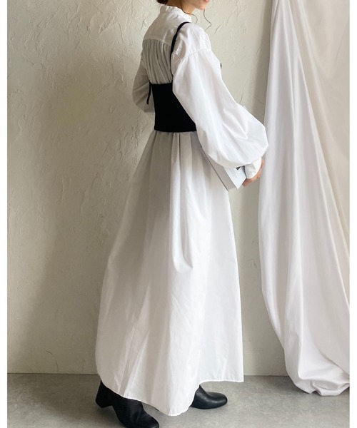 She's Closet（シーズクローゼット）の「パール付き/ラメチュールニットビスチェキャミソール（チューブトップ・レディース・ブラック/グレー×ホワイト/グレー/ブラック×ホワイト・FREE）」の6枚目の写真