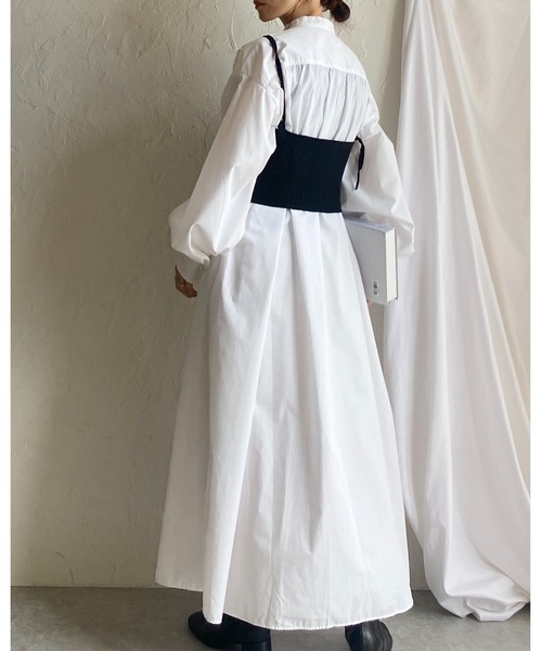 She's Closet（シーズクローゼット）の「パール付き/ラメチュールニットビスチェキャミソール（チューブトップ・レディース・ブラック/グレー×ホワイト/グレー/ブラック×ホワイト・FREE）」の7枚目の写真