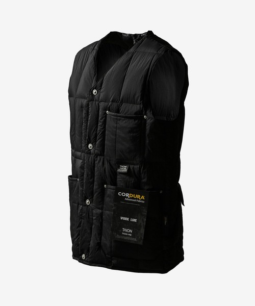 TAION(タイオン)】〈ユニセックス〉ワーク Vネックボタン ダウンベスト