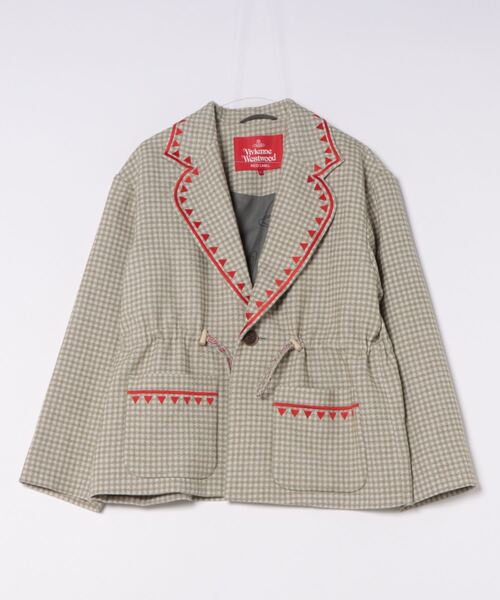 Vivienne Westwood（ヴィヴィアンウエストウッド）の「ﾆｰﾄﾞﾙﾊﾟﾝﾁｷﾞﾝｶﾞﾑﾄﾞﾛｰｽﾄﾘﾝｸﾞﾌﾞﾚｻﾞｰ（テーラードジャケット・レディース・カーキ系/ブラック系・FREE）」の2枚目の写真