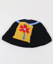 フラワーニットバケットハット