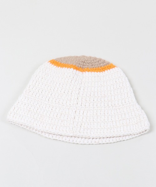 SPINNS（スピンズ）の「フラワーニットバケットハット（ハット・メンズ・オフホワイト/ブラック・ONESIZE）」の7枚目の写真