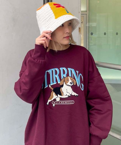 SPINNS（スピンズ）の「フラワーニットバケットハット（ハット・メンズ・オフホワイト/ブラック・ONESIZE）」の4枚目の写真