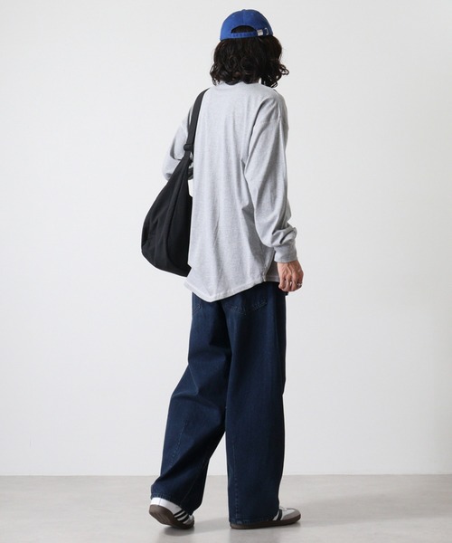 FUNALIVE(ファンアライブ)の「Cotton color stitching crew neck long sleeve T-shirt / 配色ステッチオーバーTシャツ unisex(Tシャツ/カットソー・メンズ・ブラック/オフホワイト/杢グレー/ダークグリーン/パープル/チャコール・M/L/XL)」の11枚目の写真