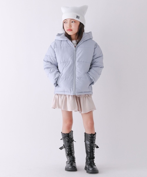 10C REPIPI（ジューシーレピピ）の「【10C REPIPI】エアサーマルフードジャケット（ブルゾン・キッズ・サックスブルー/ブラック/アイボリー・110cm/130cm/120cm）」の9枚目の写真