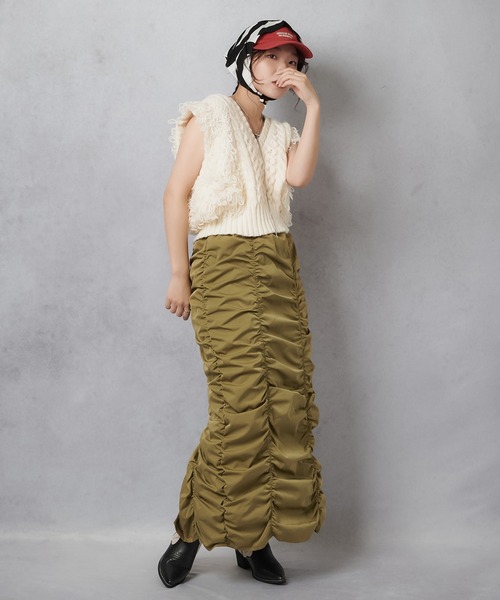 Lull(ルル)の「【Lull / ルル】ループヤーンコンパクトニットベスト(ニット/セーター・レディース・杢グレー/ブラック/アイボリー・ONESIZE)」の18枚目の写真