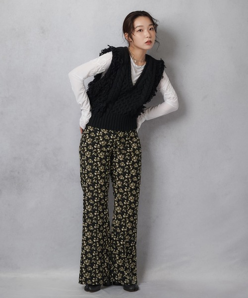 Lull(ルル)の「【Lull / ルル】ループヤーンコンパクトニットベスト(ニット/セーター・レディース・杢グレー/ブラック/アイボリー・ONESIZE)」の19枚目の写真