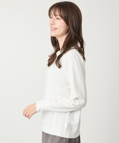 Jayro（ジャイロ）の「ネックパールビジューニット（Tシャツ/カットソー・レディース・ホワイト/ブラック/グレー/レッド/ブルー/グリーン・FREE）」の11枚目の写真
