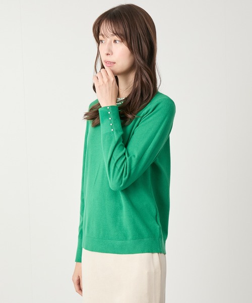 Jayro（ジャイロ）の「ネックパールビジューニット（Tシャツ/カットソー・レディース・ホワイト/ブラック/グレー/レッド/ブルー/グリーン・FREE）」の18枚目の写真