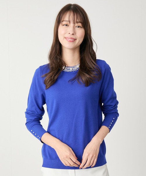 Jayro（ジャイロ）の「ネックパールビジューニット（Tシャツ/カットソー・レディース・ホワイト/ブラック/グレー/レッド/ブルー/グリーン・FREE）」の20枚目の写真