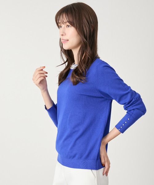 Jayro（ジャイロ）の「ネックパールビジューニット（Tシャツ/カットソー・レディース・ホワイト/ブラック/グレー/レッド/ブルー/グリーン・FREE）」の21枚目の写真