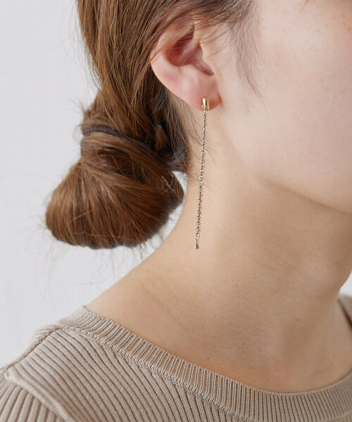 GALLARDAGALANTE（ガリャルダガランテ）の「2WAYラインストーンピアス（ピアス（両耳用）・レディース・ブラック/クリア・FREE）」の2枚目の写真