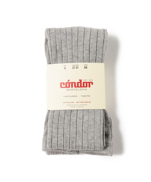 こども ビームス（コドモビームス）の「CONDOR / リブタイツ（3～10才）（タイツ/ストッキング・キッズ・グリーン系その他/グリーン系その他5/オフホワイト/チャコールグレー/ライトブラウン/ブラック系その他2/レッド系その他5/レッド系その他7/イエロー系その他5・8(7-8y)/10(9-10y)/4(3-4y)/6(5-6y)）」の2枚目の写真