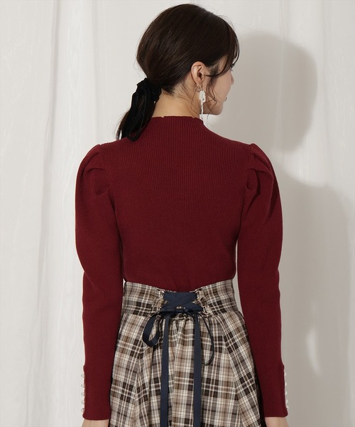 WILLSELECTION（ウィルセレクション）の「袖口パールボトルネックリブニット（ニット/セーター・レディース・ブラック/オフホワイト/ボルドー・FREE）」の17枚目の写真