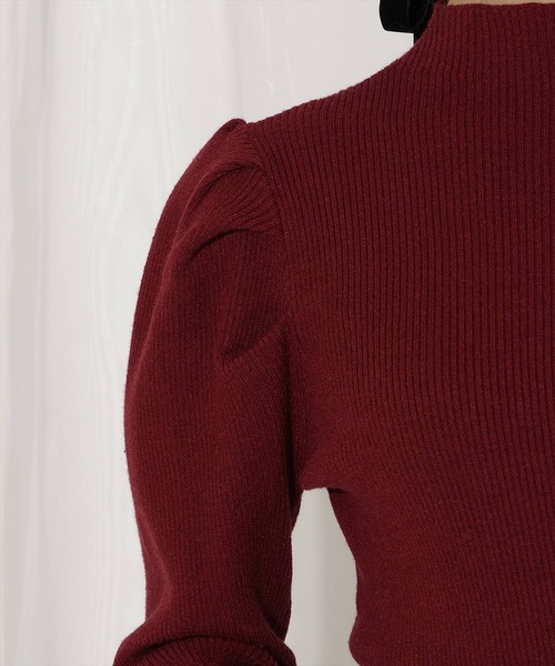 WILLSELECTION（ウィルセレクション）の「袖口パールボトルネックリブニット（ニット/セーター・レディース・ブラック/オフホワイト/ボルドー・FREE）」の18枚目の写真