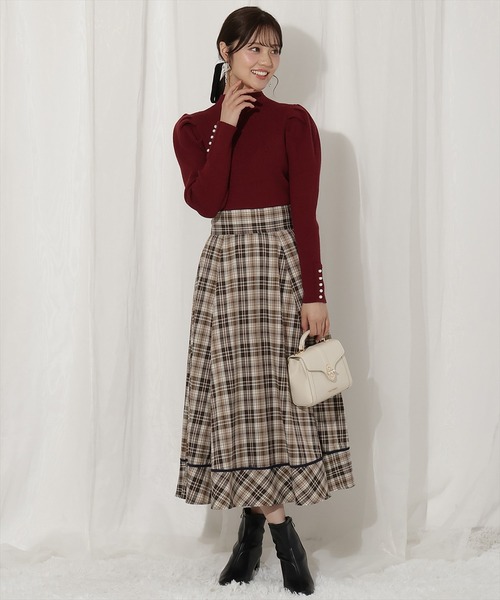 WILLSELECTION（ウィルセレクション）の「袖口パールボトルネックリブニット（ニット/セーター・レディース・ブラック/オフホワイト/ボルドー・FREE）」の21枚目の写真