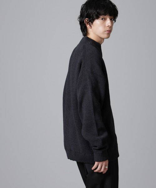 NANO universe(ナノユニバース)の「畔ニットハーフZIPプルオーバー(ニット/セーター・メンズ・ネイビー/ブラック/グレー・M/L/S)」の22枚目の写真