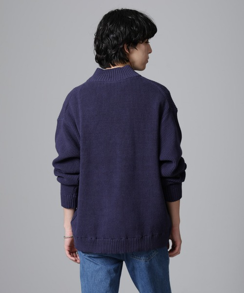 NANO universe(ナノユニバース)の「畔ニットハーフZIPプルオーバー(ニット/セーター・メンズ・ネイビー/ブラック/グレー・M/L/S)」の5枚目の写真