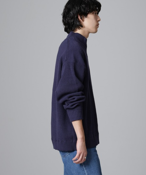 NANO universe(ナノユニバース)の「畔ニットハーフZIPプルオーバー(ニット/セーター・メンズ・ネイビー/ブラック/グレー・M/L/S)」の6枚目の写真