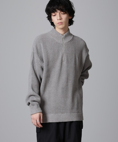 NANO universe(ナノユニバース)の「畔ニットハーフZIPプルオーバー(ニット/セーター・メンズ・ネイビー/ブラック/グレー・M/L/S)」の11枚目の写真