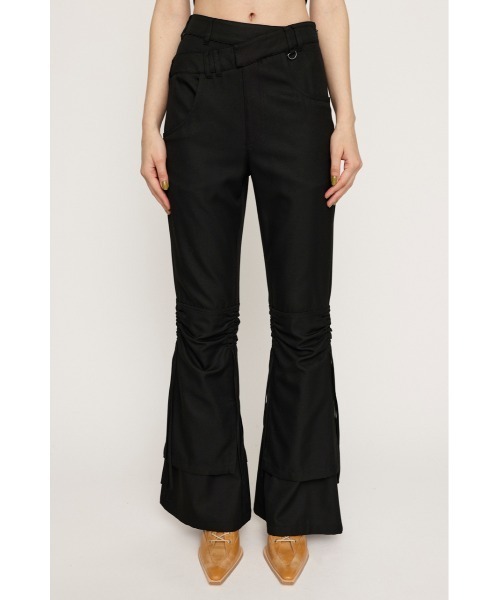 SLY（スライ）の「IRREGULAR WAIST FLARE PT イレギュラー ウエスト フレア パンツ（スラックス・レディース・ブラック/マルチ・1/2）」の5枚目の写真