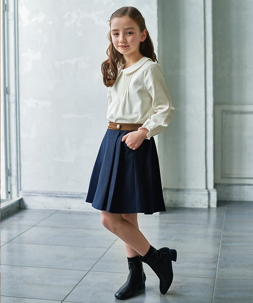 ネイビーバイカラープリーツスカート（スカート）｜DRESCCO（ドレスコ