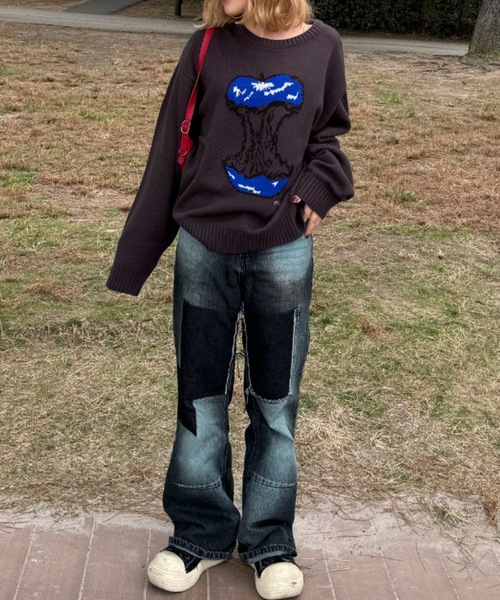 shesame（シーセム）の「crush apple knit（ニット/セーター・レディース・グレー/チャコール/グレイッシュベージュ・LARGE/MEDIUM）」の7枚目の写真