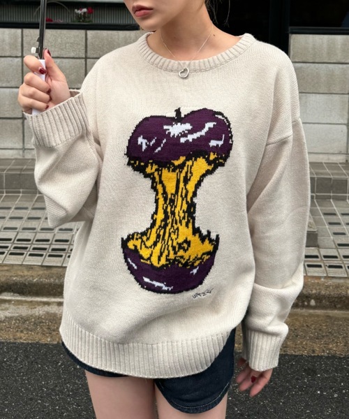 shesame（シーセム）の「crush apple knit（ニット/セーター・レディース・グレー/チャコール/グレイッシュベージュ・LARGE/MEDIUM）」の18枚目の写真