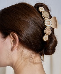 Mela Bianca（メラビアンカ）の「Mela Bianca/メラビアンカ 韓国 パール マーブル マット クロークリップ デボラ ヘアクリップ バレッタ バンスクリップ ヘアアクセサリー Debora Claw Clip L（バレッタ/ヘアクリップ）」