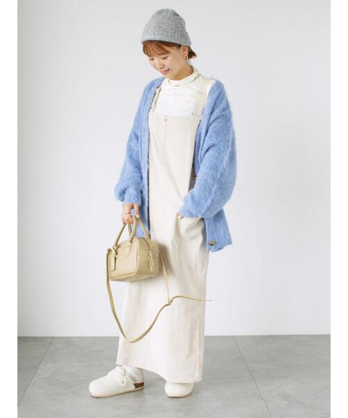 Lugnoncure（ルノンキュール）の「フロントジップコーデュロイジャンスカ（ワンピース・レディース・グレー/オフホワイト/ブラック・F）」の4枚目の写真