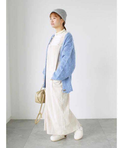 Lugnoncure（ルノンキュール）の「フロントジップコーデュロイジャンスカ（ワンピース・レディース・グレー/オフホワイト/ブラック・F）」の5枚目の写真