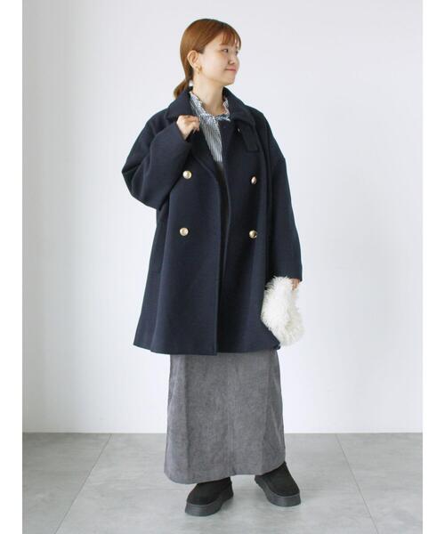 Lugnoncure（ルノンキュール）の「フロントジップコーデュロイジャンスカ（ワンピース・レディース・グレー/オフホワイト/ブラック・F）」の8枚目の写真