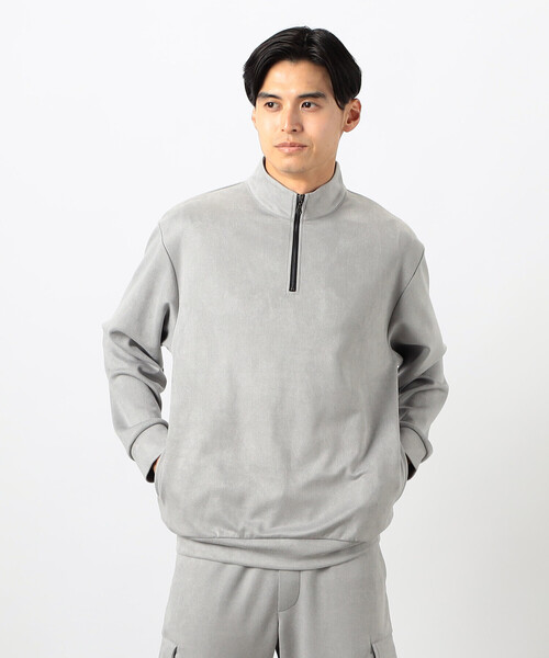 COMME CA ISM(コムサイズム)の「【セットアップ対応】 ハーフジップ プルオーバー(Tシャツ/カットソー・メンズ・ブラック/グレー・MEDIUM/LARGE)」の1枚目の写真