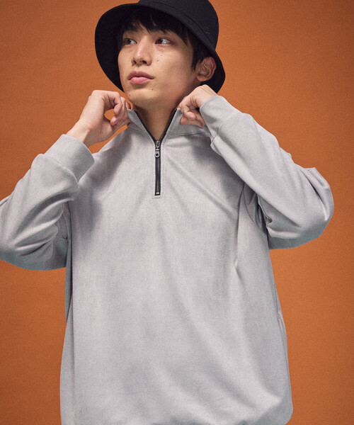 COMME CA ISM(コムサイズム)の「【セットアップ対応】 ハーフジップ プルオーバー(Tシャツ/カットソー・メンズ・ブラック/グレー・MEDIUM/LARGE)」の3枚目の写真