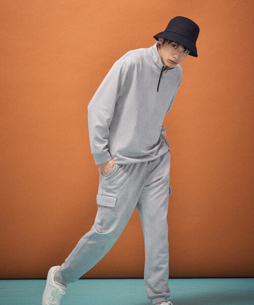 COMME CA ISM(コムサイズム)の「【セットアップ対応】 ハーフジップ プルオーバー(Tシャツ/カットソー・メンズ・ブラック/グレー・MEDIUM/LARGE)」の4枚目の写真