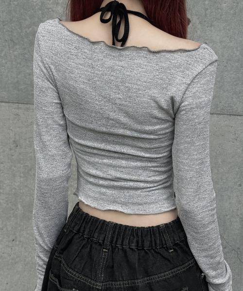 レースアップクロップドトップス+キャミ（Tシャツ/カットソー）｜KsG（ケーエスジー）