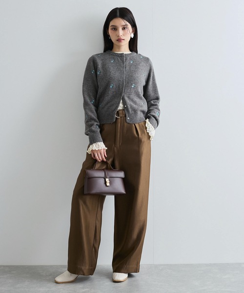 【WEB/1部店舗限定】花刺繍ニットカーディガン（カーディガン/ボレロ）｜VIS（ビス）