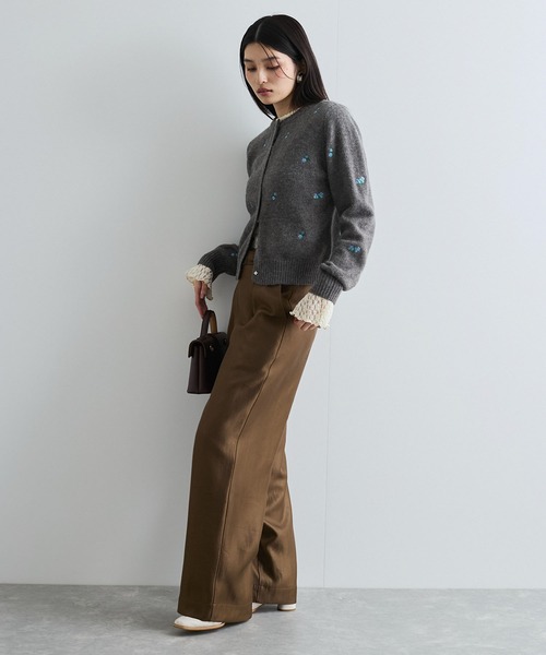 【WEB/1部店舗限定】花刺繍ニットカーディガン（カーディガン/ボレロ）｜VIS（ビス）