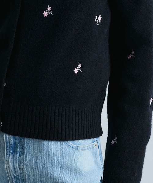【WEB/1部店舗限定】花刺繍ニットカーディガン（カーディガン/ボレロ）｜VIS（ビス）